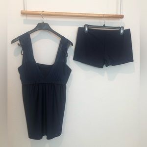 Black Two Piece Swim Dress